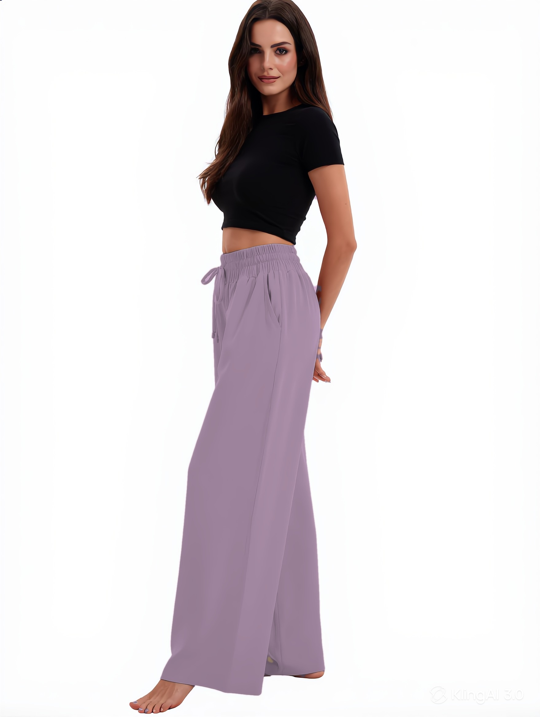 Wide-Leg Yoga Pants in Taupe — The Curvy Fit Club style look